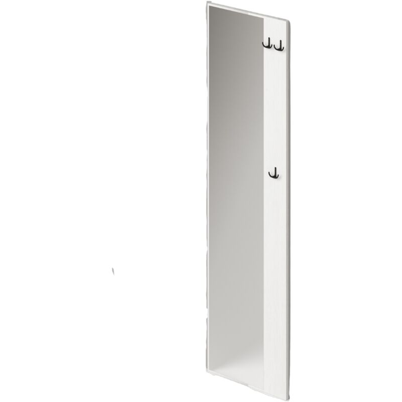 Webmarketpoint - Porte-manteau mural avec miroir Blanc H182x50x4cm