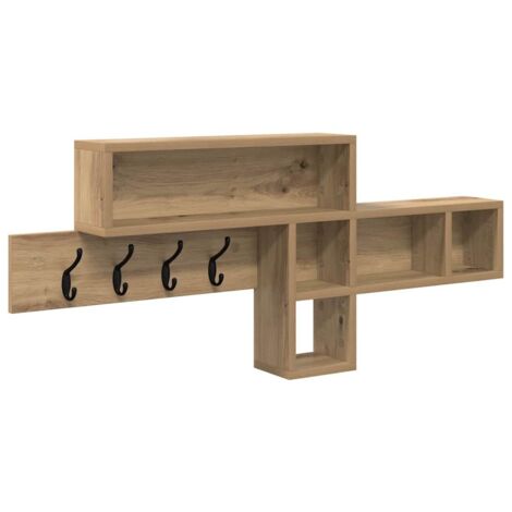 Porte-manteau mural chêne artisanal 100 x 12 x 43,5 cm CFW640797