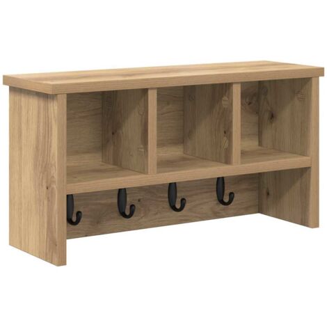 Porte-manteau mural chêne artisanal 50 x 16 x 26 cm CFW482354
