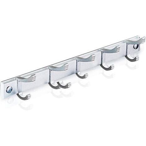 Porte-manteau mural con 5 crochets, acier inoxydable, argent, pour clés/chapeaux/serviettes, salle de bain/cuisine, 1 pieza