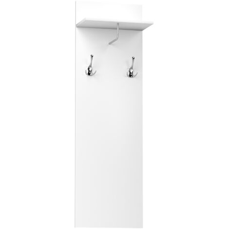 Porte-manteau mural étagère alu ISABELA blanc