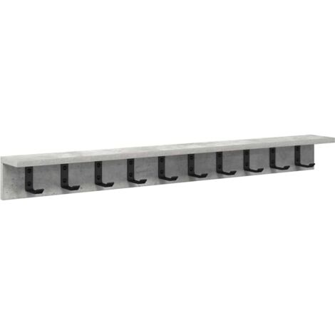 Porte-manteau mural Gris béton 100 x 10.5 x 10.5 cm CFW125539