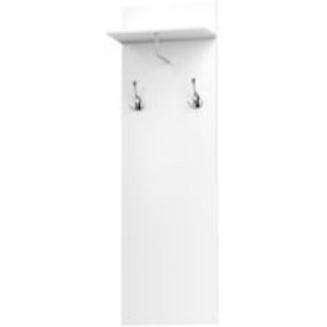Porte-manteau mural meuble d'entrée avec étagère, 2 crochets et barre en aluminium, pour entrée, couloir, chambre