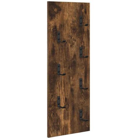 Porte-manteau mural Montage mural Chêne fumé 30 x 1.5 x 80 cm CFW626714