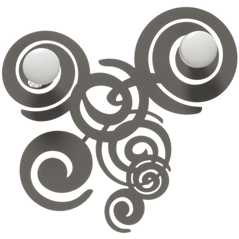 Arti E Mestieri - Porte-manteau mural Orfeo 29x29 cm en fer forgé avec boutons en bois - Design moderne et linéaire avec fixation murale - Fabriqué