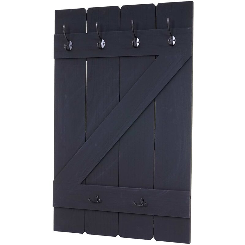 Décoshop26 - Porte manteau mural panneau d'armoire avec 6 crochets 91x60cm shabby gris foncé 040000971 Décoshop26 - Porte manteau mural panneau d'armoire avec 6 crochets 91x60cm shabby gris foncé 040000971