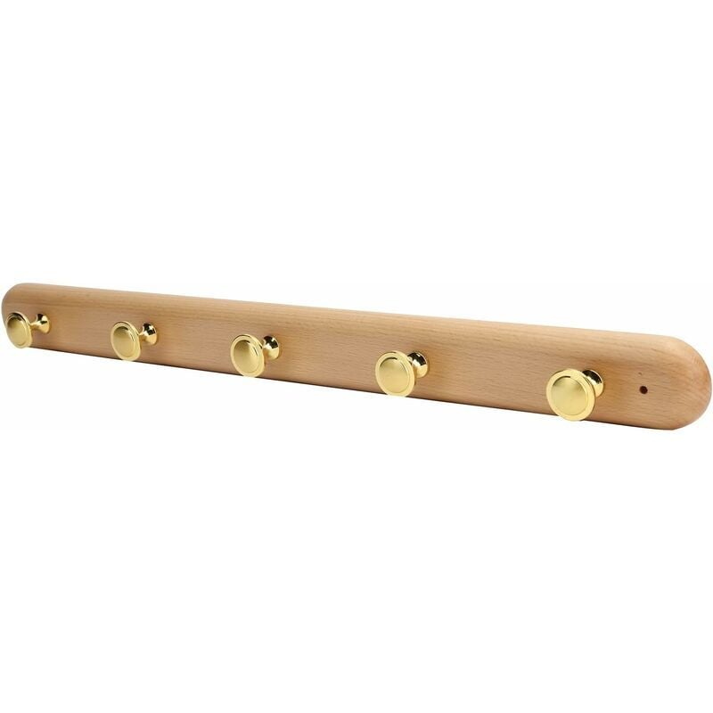 Porte-manteau Mural, Patère en Hêtre avec étagère 49,5 X 1,4 Cm Cintre à Chapeau pour Mur dans L'entrée, la Chambre, le Vestiaire, la Salle de Bain