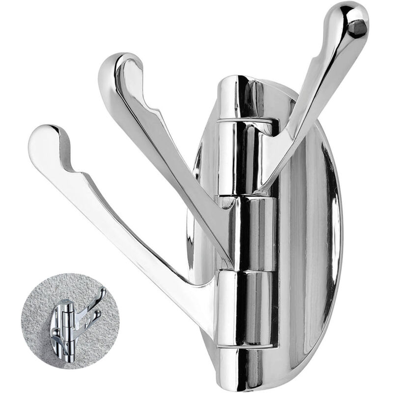 Csparkv - Porte-manteau Mural Pivotant en Acier Inoxydable avec 3 Bras Pliable, Cintre Suspendu/Patère/Porte-Serviette à Rotation 180°(argent)