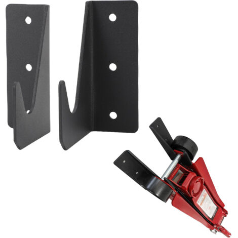 Porte-manteau mural pour chandelles hydrauliques, Support solide en acier inoxydable, Set de 2 supports (4.5cm x 11.8cm) pour organisation garage