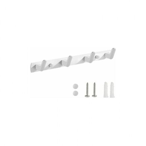 Porte-manteau mural pour salle de bain, patère murale, porte-serviettes, porte-manteau avec 4 crochets, pour salle de bain, entrée (blanc)