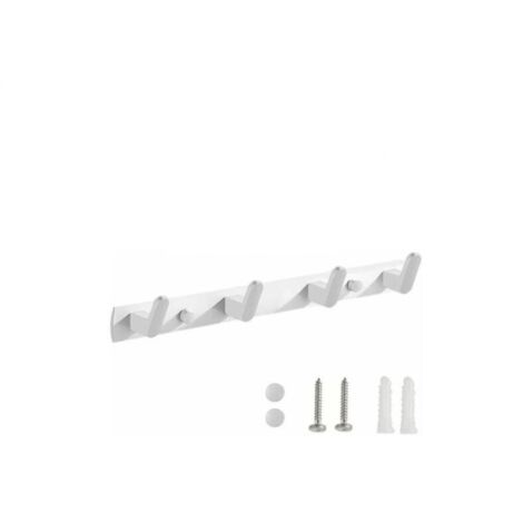 Porte-manteau mural pour salle de bain, patère murale, porte-serviettes, porte-manteau avec 4 crochets, pour salle de bain, entrée (blanc)