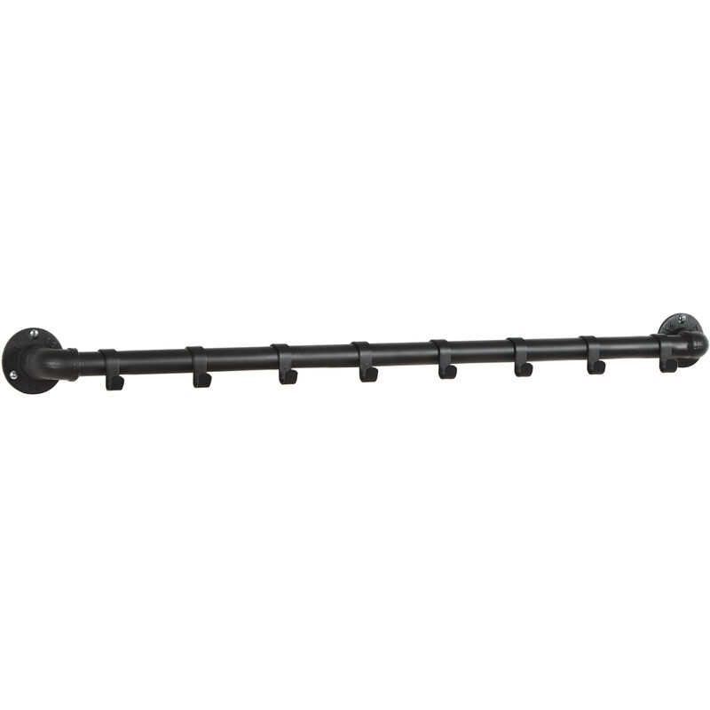 Porte-manteaux industriel avec 8 crochets, Tuyau de Fer, Pipeline pendaison en acier pour suspendre des manteaux, vêtements, métal, noir Porte-manteaux industriel avec 8 crochets, Tuyau de Fer, Pipeline pendaison en acier pour suspendre des manteaux, vêtements, métal, noir