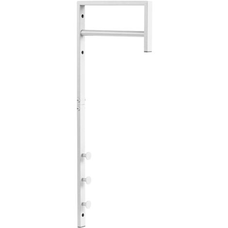 Porte-manteau mural TRENTO – Bambou naturel ou métal noir-blanc-Blanc