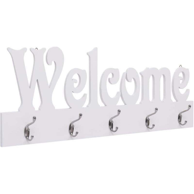 Porte-manteau mural WELCOME Blanc 74x29,5 cm