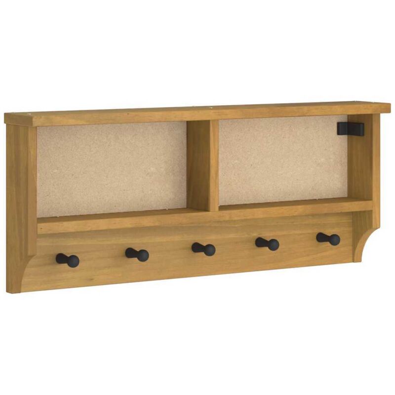 Porte-manteau mural，Porte-vêtement s SANDNES 87x12x35 cm bois massif pin CFW66991