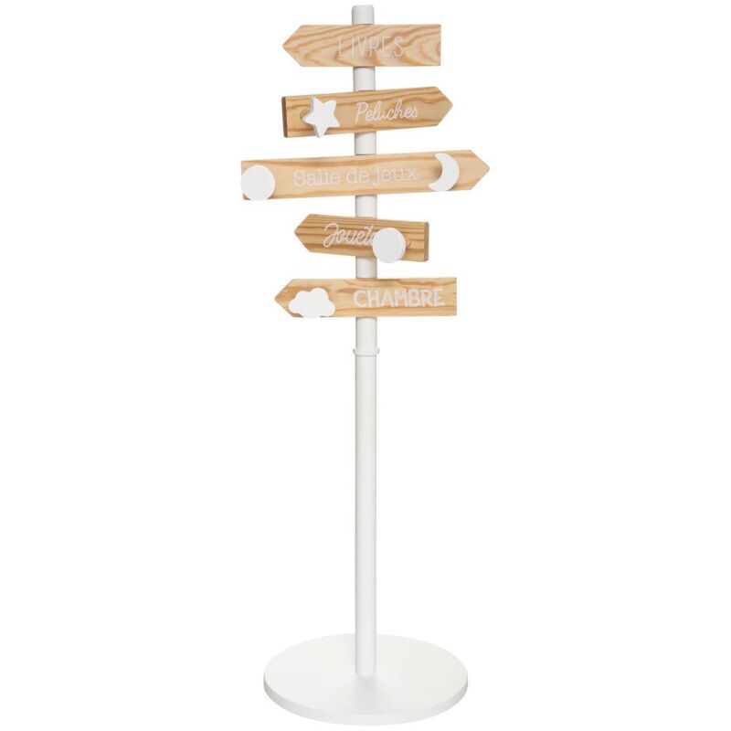 Atmosphera - Porte-manteau enfant pancarte blanc H115cm créateur d'intérieur