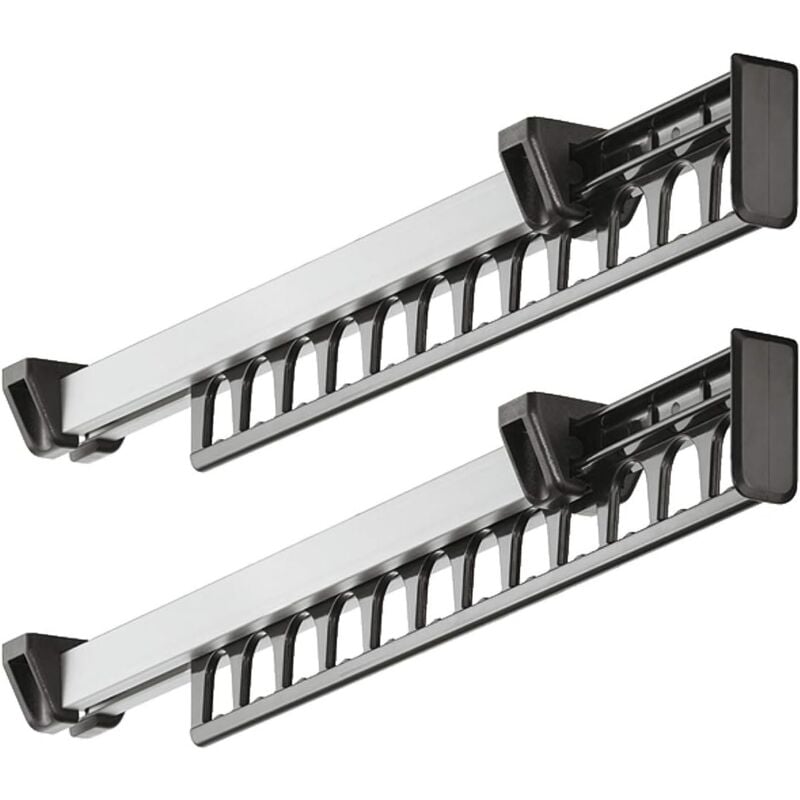 Porte-Manteau Placard Pull Out Porte-Manteau Coulissant Porte-Manteau Cintre pour 12 Cintres Longueur 312mm Lot de 2