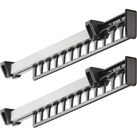Porte-Manteau Placard Pull Out Porte-Manteau Coulissant Porte-Manteau Cintre pour 12 Cintres Longueur 312mm Lot de 2