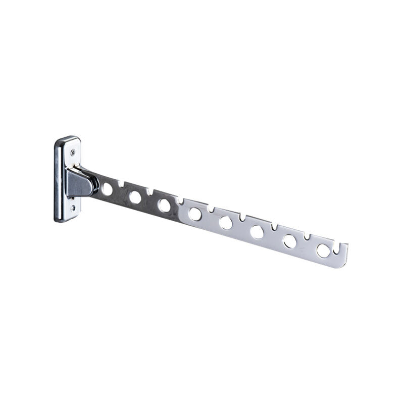 Porte-manteau pliant en acier inoxydable, 8 trous, avec vis, cintre mobile, balançoire, tringle à vêtements