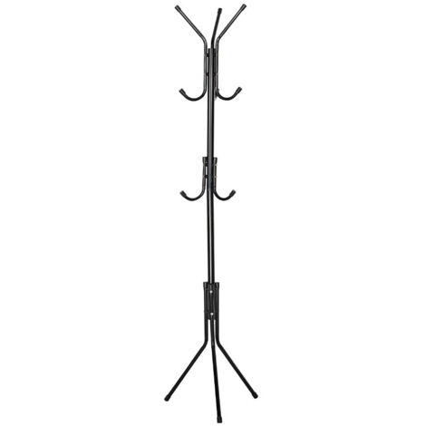 Porte-manteau Portant à vêtements en acier noir - Hauteur 172 x Largeur 48 cm