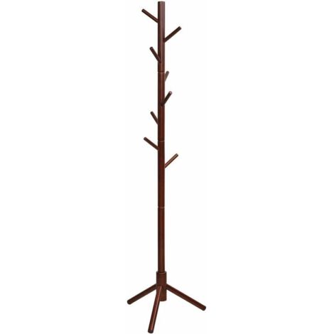 Porte-manteau, porte-manteau autoportant en bois d'hévéa avec 8 crochets, porte-manteau réglable en haauteur, porte-manteau pour porte-manteau, pour la maison, le bureau, l'entrée - RWPorte manteau