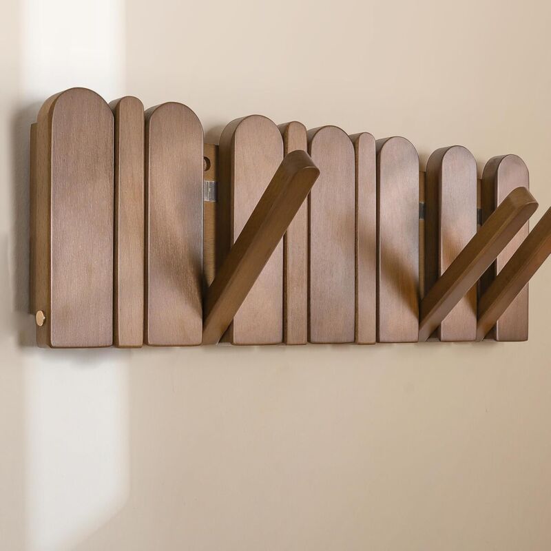 Porte-manteau rabattable magnétique en bois, gain de place, pour couloir ou chambre