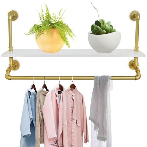 Porte-manteau robuste, étagère de rangement, porte-vêtements, porte-manteau de 40 pouces, porte-manteau mural, support pour porte-manteau.