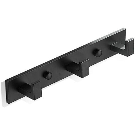 Porte Manteau Salle de Bain Mural à 3 Crochets Porte Manteau Mural Patère Salle de Bain Acier Inoxydable SUS304 Noir Mat