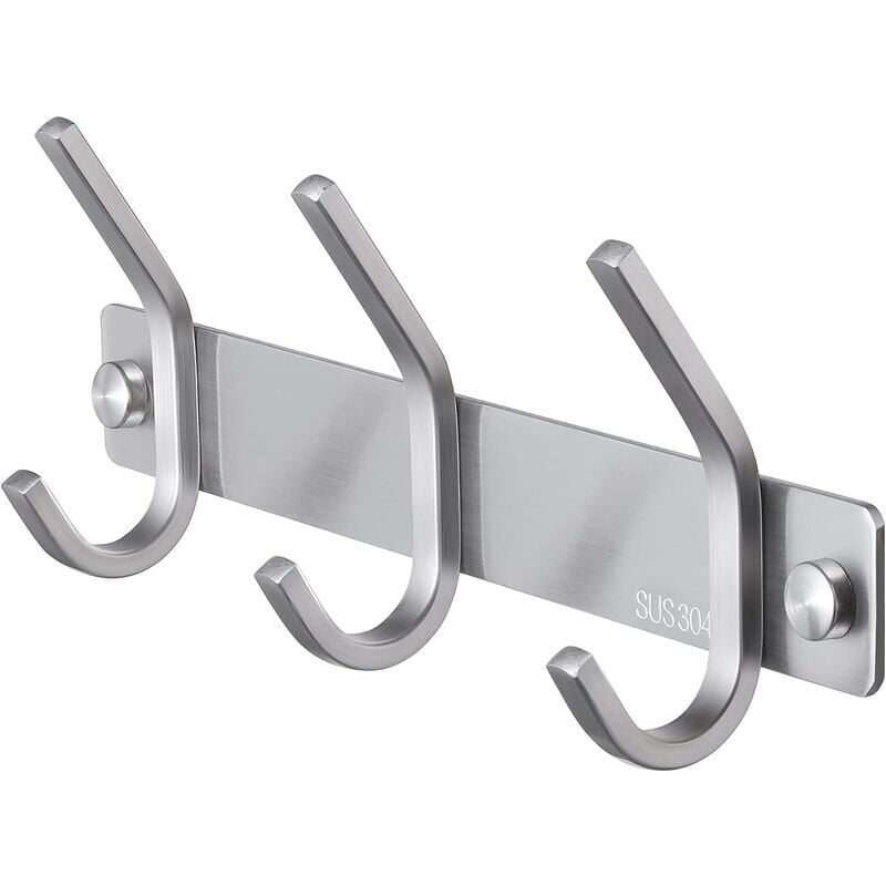 Fei Yu - Porte Manteau Salle de Bain Mural Patère Salle de Bain Porte Manteau à 3 Crochets Acier Inoxydable sus 304 Brossé 220x80mm,Patère de salle