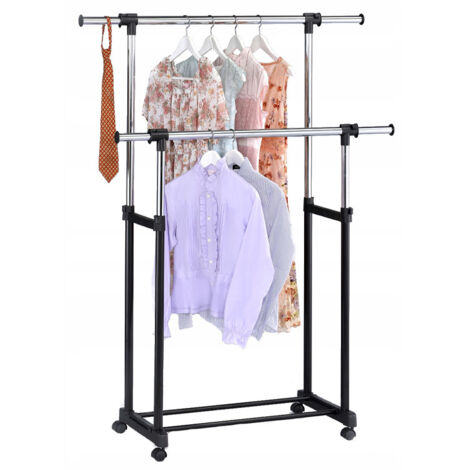Porte-manteau sur pied à roulettes Otto Bis - double