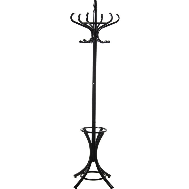 Fijalo - Porte-Manteau Sur Pied Bois Noir °53X186 Cm, Bois : Bouleau/┴Palmier