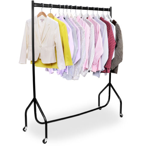 Porte-manteau sur pied noir KOJO à roulettes