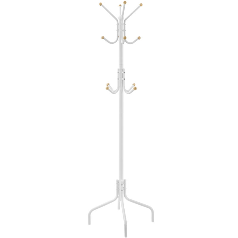 Songmics - Porte-manteau sur Pieds, avec 12 Crochets, 4 Pieds, pour Manteaux, Chapeaux, Sacs, pour Entrée, Chambre, Bureau, Blanc Songmics - Porte-manteau sur Pieds, avec 12 Crochets, 4 Pieds, pour Manteaux, Chapeaux, Sacs, pour Entrée, Chambre, Bureau, Blanc
