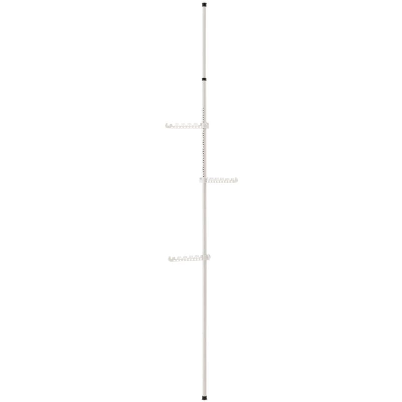 Helloshop26 - Porte-manteau télescopique avec hauteur réglable 110 - 305 cm blanc