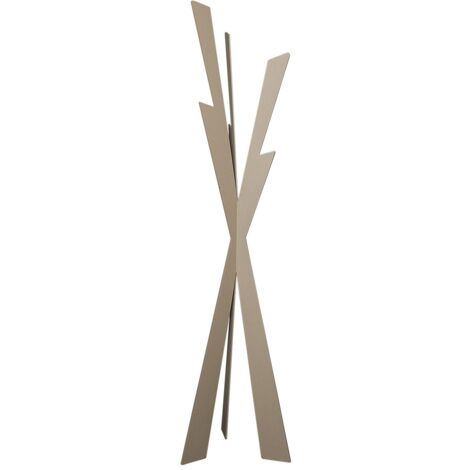 Porte-manteau Zeus 40x177 cm en fer beige Design contemporain élégant Autonome pour entrée, chambre ou bureau Fabriqué en Italie