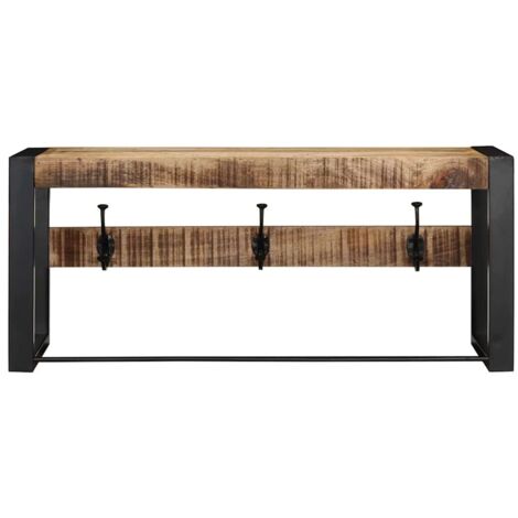 Porte-manteau，Porte-vêtement s80x35x35 cm bois de manguier massif brut CFW22771