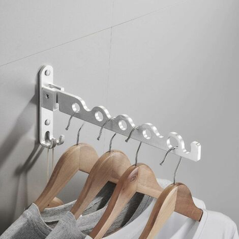 Porte manteau,Porte-vêtements mural pliable et suspendu, gain de place, support de séchage de vêtements avec bras pivotant mat pour placard, manteau, buanderie, organisateur suspendu - RWPorte manteau