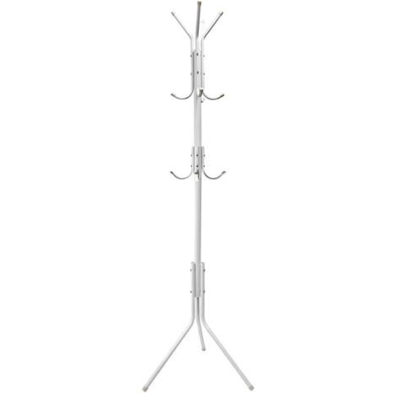 Vicmhuang - Porte-Manteaux Blanc en Métal avec 12 Crochets pour Manteaux, Chapeaux, Sacs, 45 x 175 cm