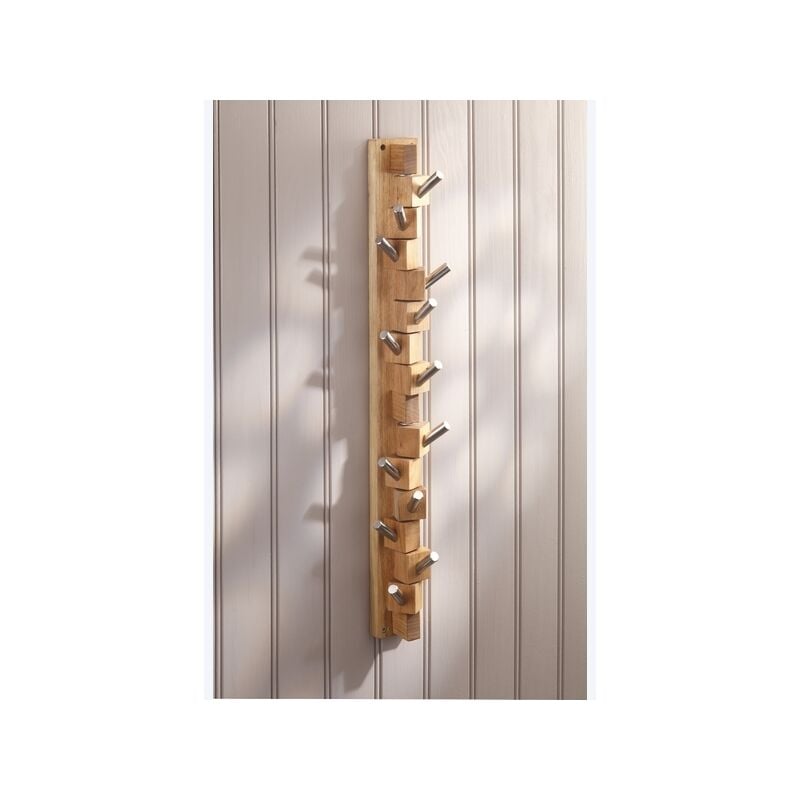 Mottez - Porte-manteaux chêne + 13 patères