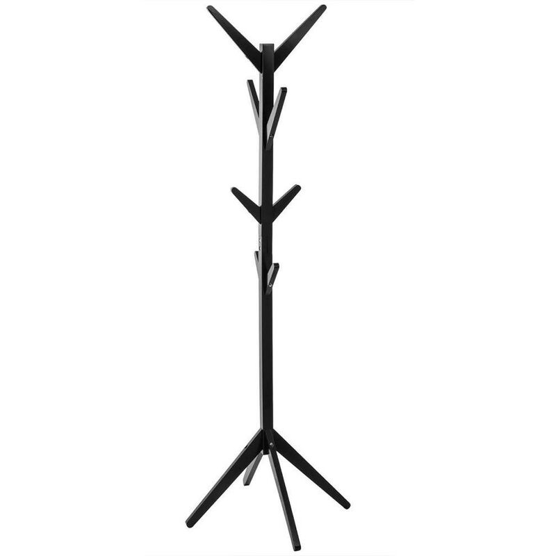 Porte-manteaux en bois 8 tiges noir