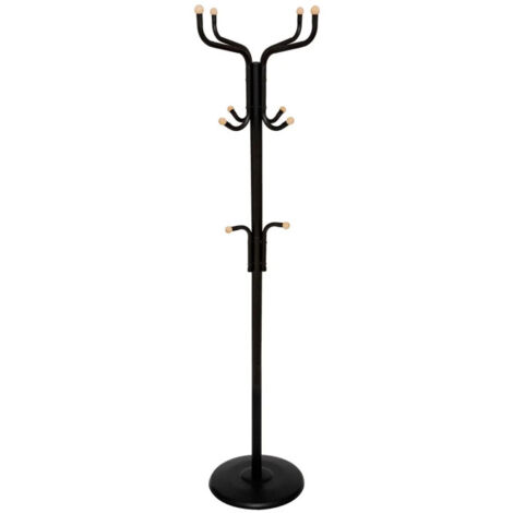 Porte-Manteaux en Métal "11 Patères" 177cm Noir