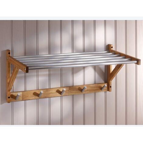 Porte-manteaux tablettes en chêne massif