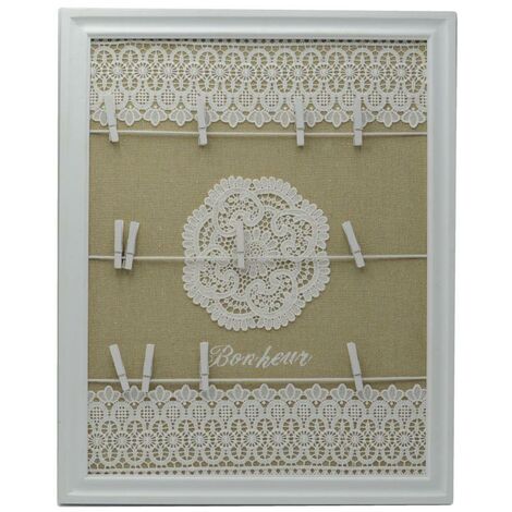 Porte-mémo rectangulaire en bois dentelle cm40x1,5h50