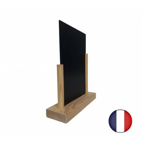 Porte menu de table en bois brut avec ardoise format A4 - Fabrication française