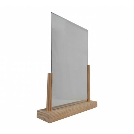 Porte menu de table en bois brut avec avec plexi format A4 - Fabrication française