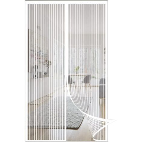 Porte moustiquaire magnétique, rideau de porte anti-mouches, moustiquaire de porte à fermeture magnétique, fermeture automatique, 100x230CM blanc