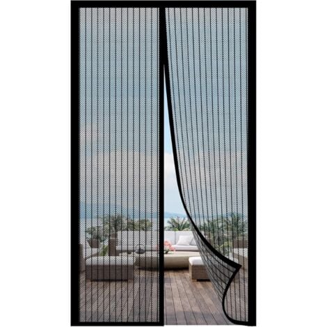 Magnétique Moustiquaire Rideau Porte 80 X 265 Cm D'écran Magnétique Avec Rideau En Maille Mailles Ultra Fines Fermeture Automatique Sans Perçage Gris