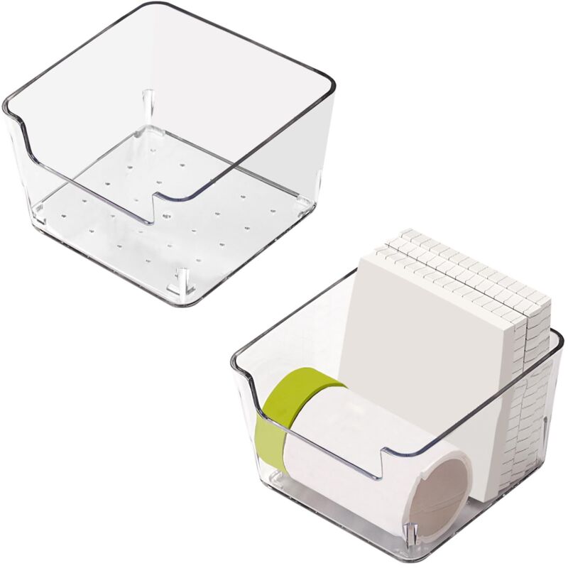 Porte-Notes adhésifs en acrylique Transparent, bloc-Notes, distributeur de Notes autocollantes, boîte de rangement de bureau