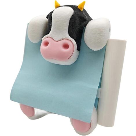 Porte-notes adhésives vache, distributeur de notes escamotable noir--