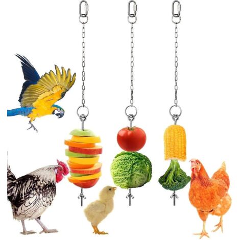 porte-nourriture Pour Fruits 3 Pices, Jouet D'alimentation Suspendu Pour Poulet Et Lgumes Pour Animaux De Compagnie, Jouet De Recherche De Nourrit